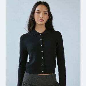 Kimchi Blue Rachel Collared Cardigan Deep Rose.  See pics black is for fit only